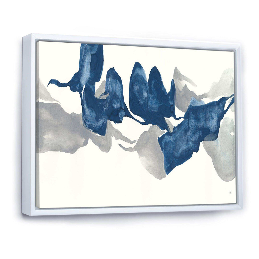 Gouache Sapphire on Gray - Modern Living Room Wall Decor