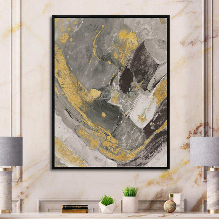 Marble Gold and Black II - Modern Living Room Wall Decor