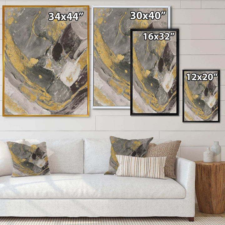 Marble Gold and Black II - Modern Living Room Wall Decor
