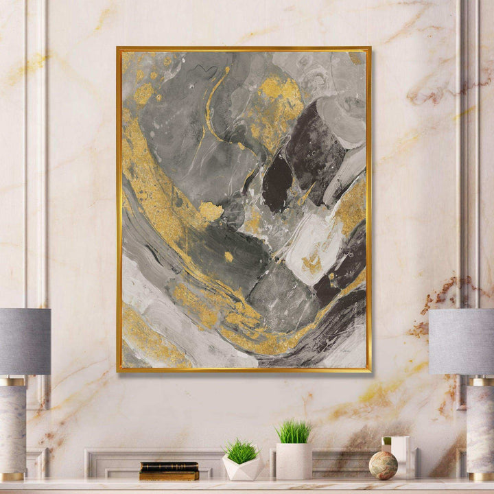 Marble Gold and Black II - Modern Living Room Wall Decor