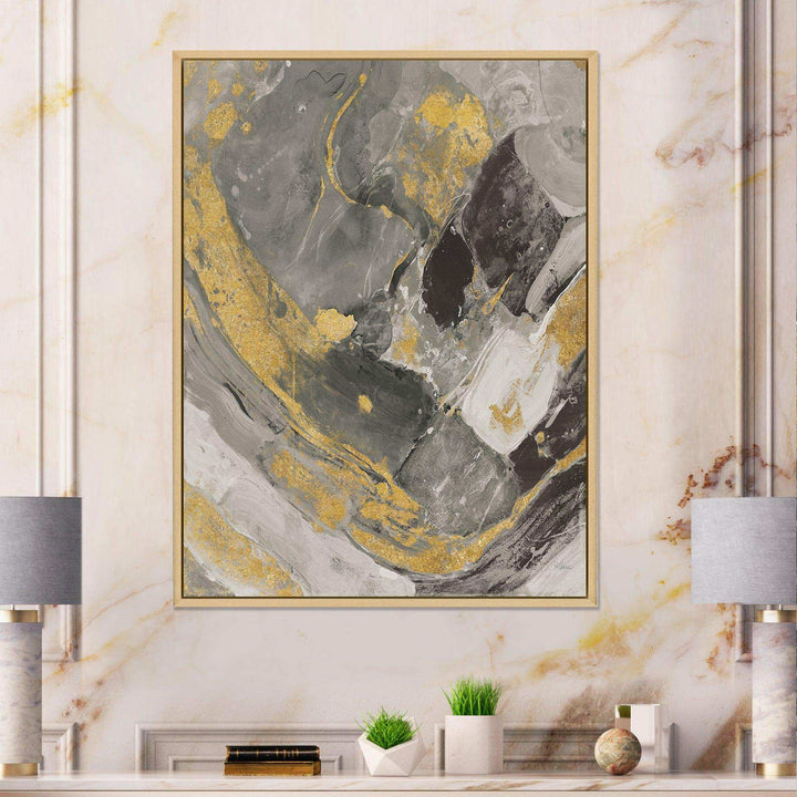 Marble Gold and Black II - Modern Living Room Wall Decor