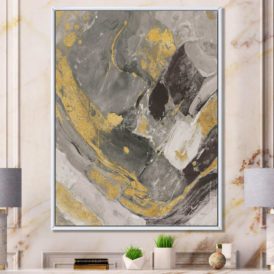 Marble Gold and Black II - Modern Living Room Wall Decor