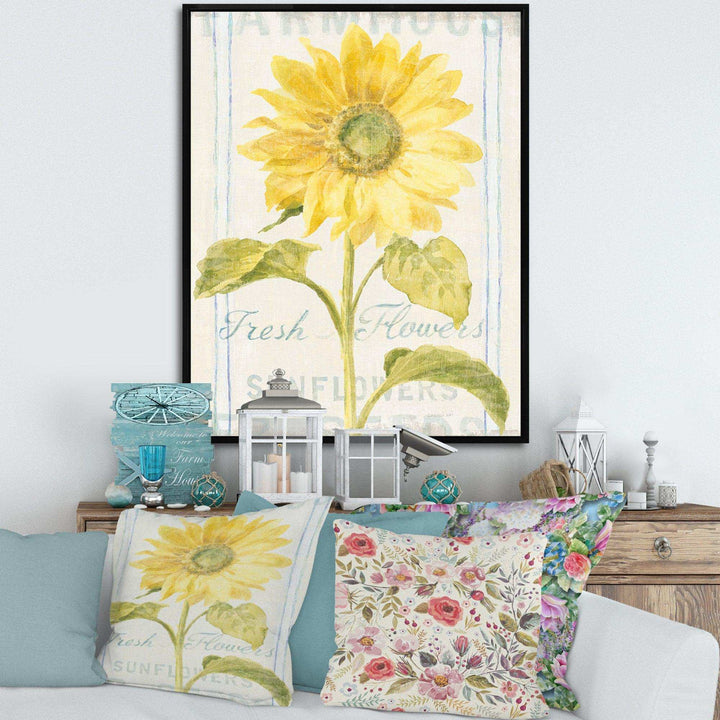 Floursack Florals II - Farmhouse Bedroom Wall Art
