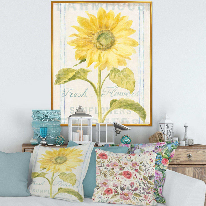 Floursack Florals II - Farmhouse Bedroom Wall Art