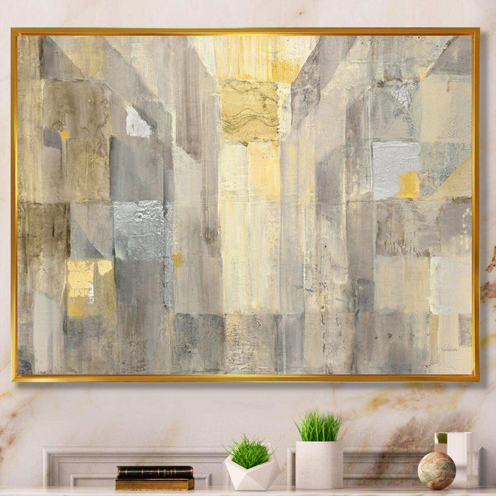 Gold Square Watercolor - Modern Bedroom Wall Art