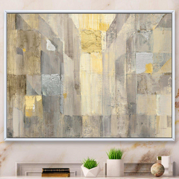 Gold Square Watercolor - Modern Bedroom Wall Art