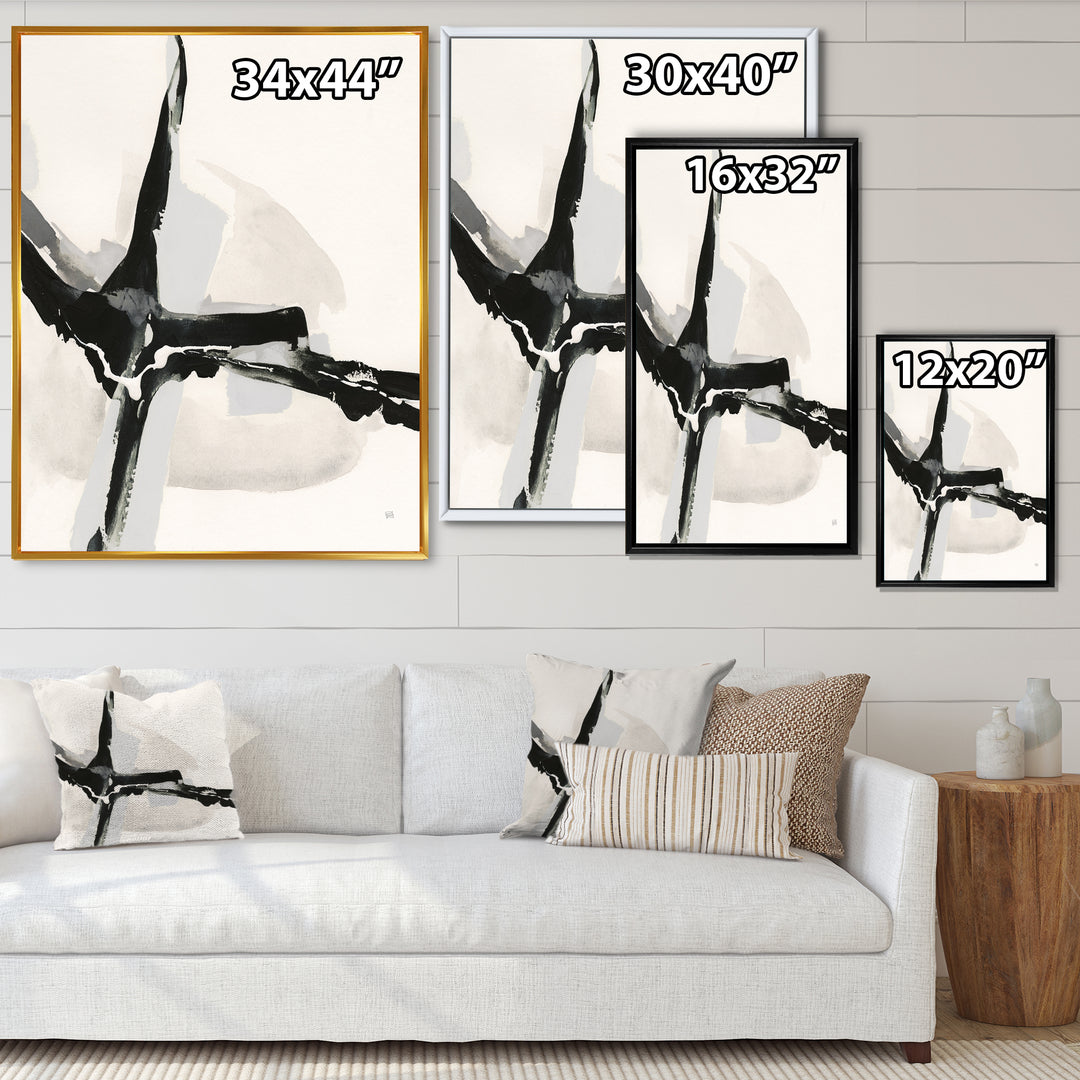 Abstract Neutral I Framed Print Matte White - 1.5" Width