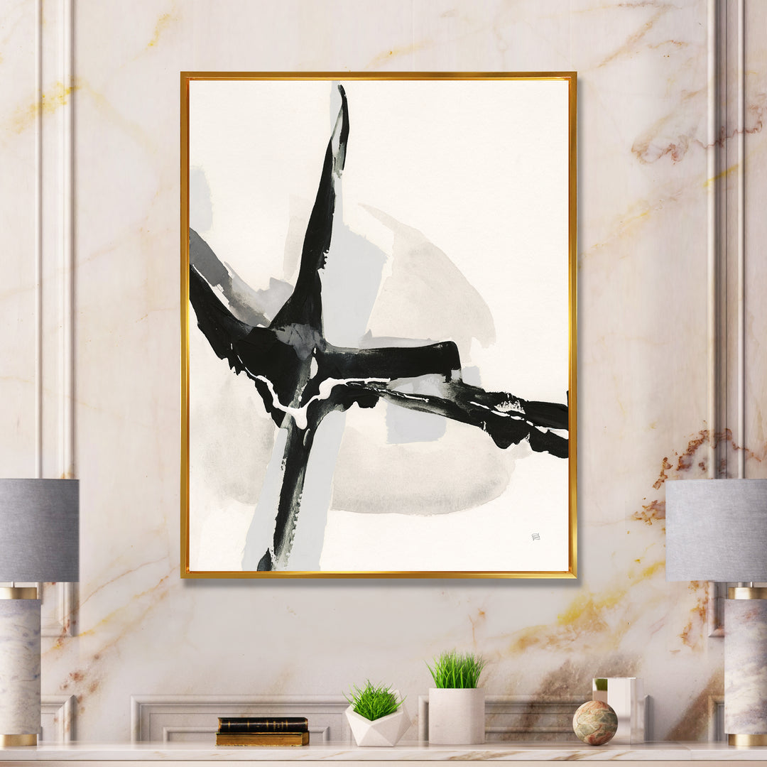 Abstract Neutral I Framed Canvas Vibrant Gold - 1.5" Thick