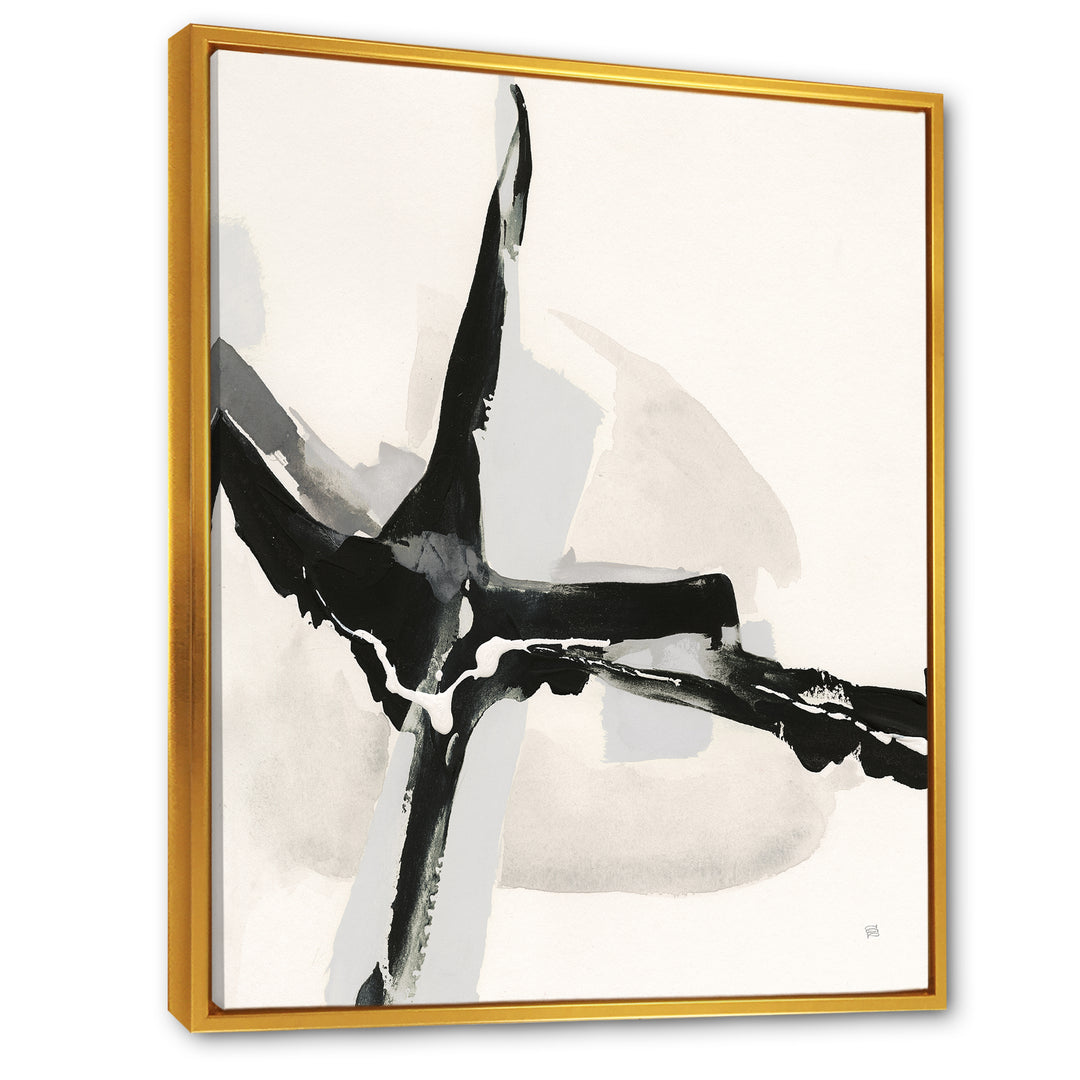 Abstract Neutral I Framed Canvas Vibrant Gold - 1.5" Thick