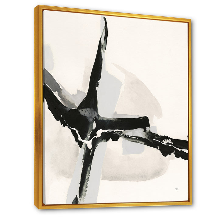 Abstract Neutral I Framed Canvas Vibrant Gold - 1.5" Thick