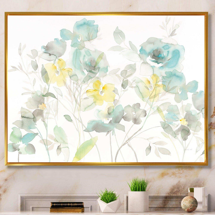 Aqua Rose Natural Element - Traditional Wall Art Prints