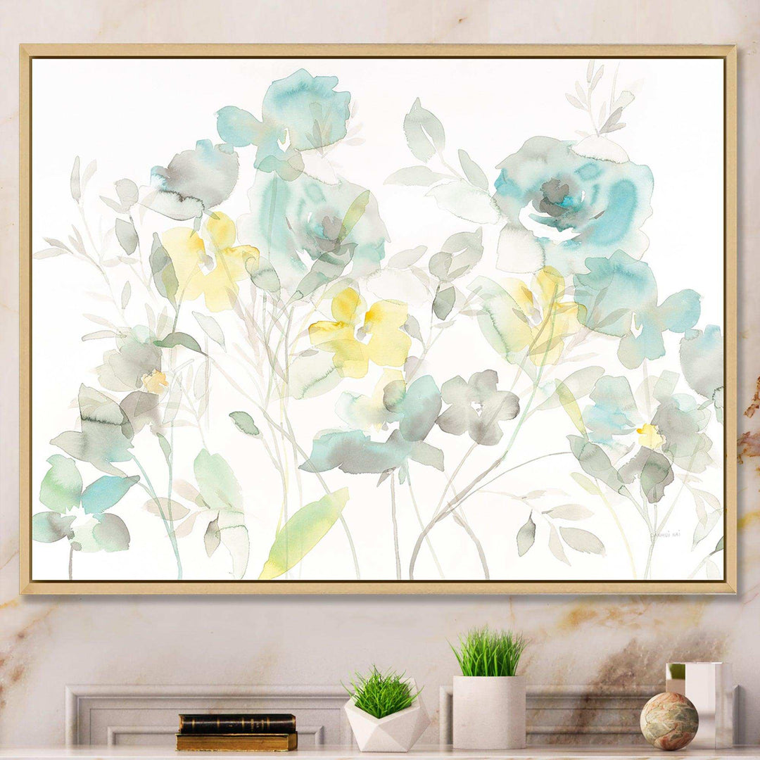 Aqua Rose Natural Element - Traditional Wall Art Prints