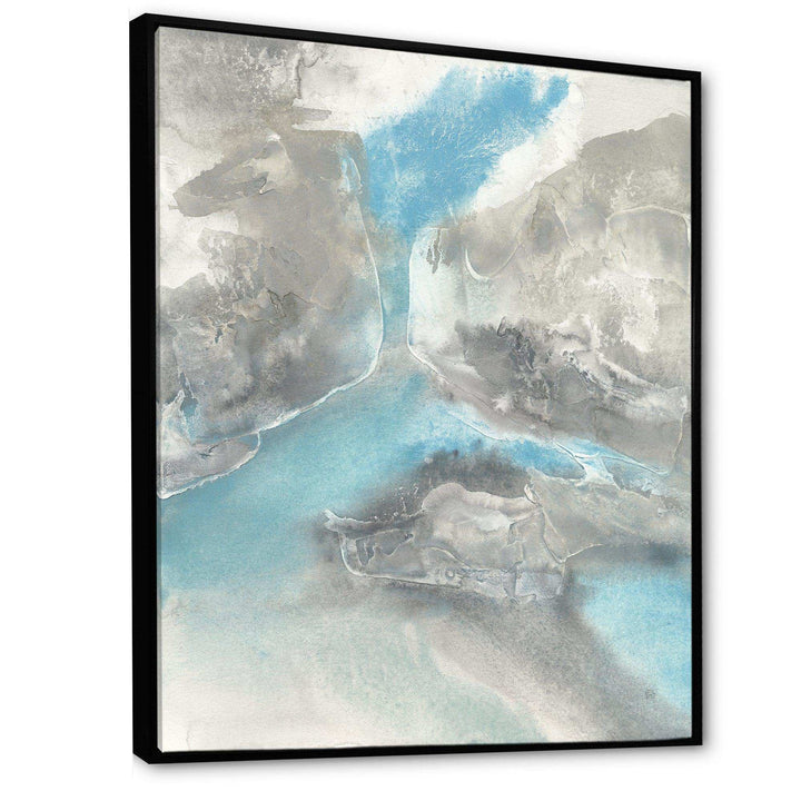 Watercolor Minimal Blue Tones II - Mid-Century Modern Living Room Wall Decor