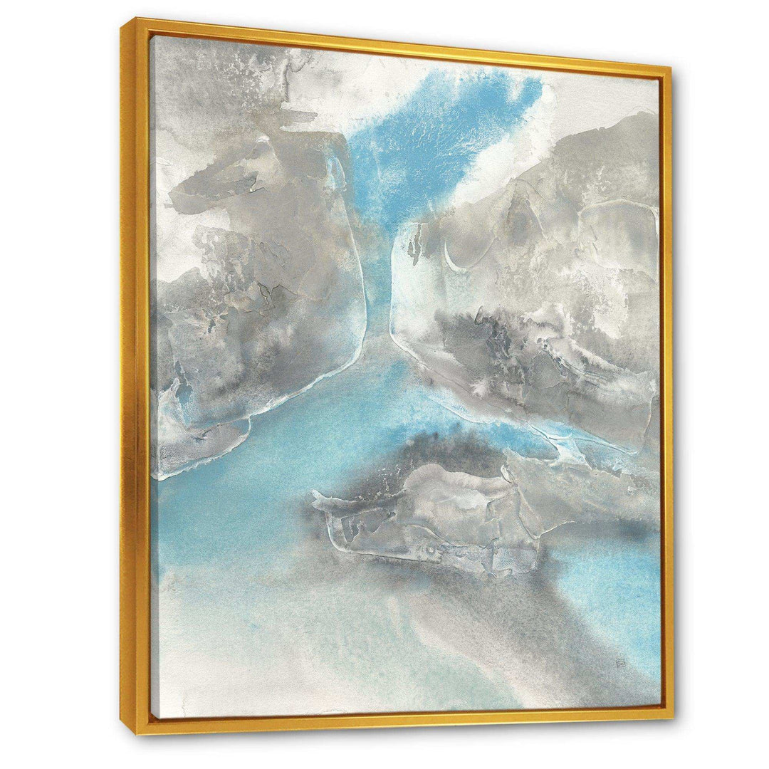 Watercolor Minimal Blue Tones II - Mid-Century Modern Living Room Wall Decor