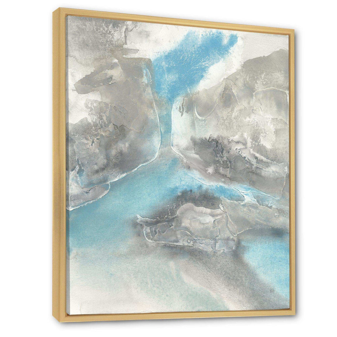 Watercolor Minimal Blue Tones II - Mid-Century Modern Living Room Wall Decor