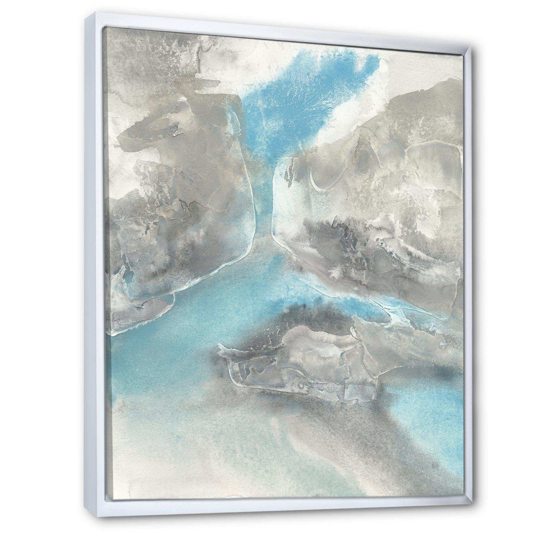 Watercolor Minimal Blue Tones II - Mid-Century Modern Living Room Wall Decor