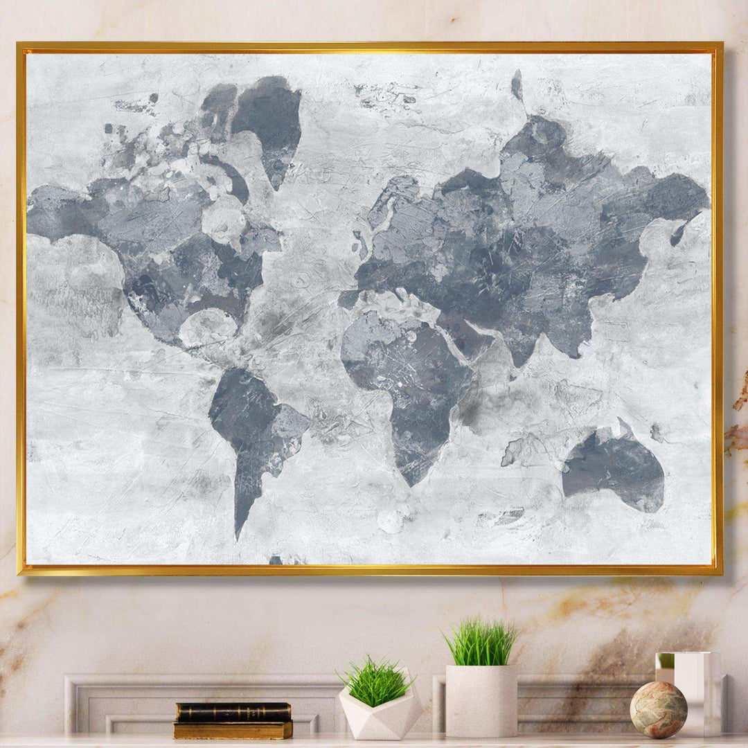 Golden Grey World Neutral - Traditional Wall Art Prints