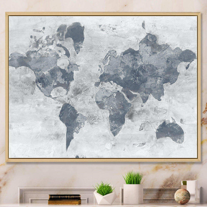 Golden Grey World Neutral - Traditional Wall Art Prints