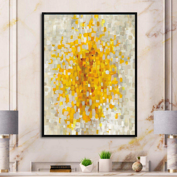 Glam Yellow Explosion Blocks - Modern Living Room Wall Decor