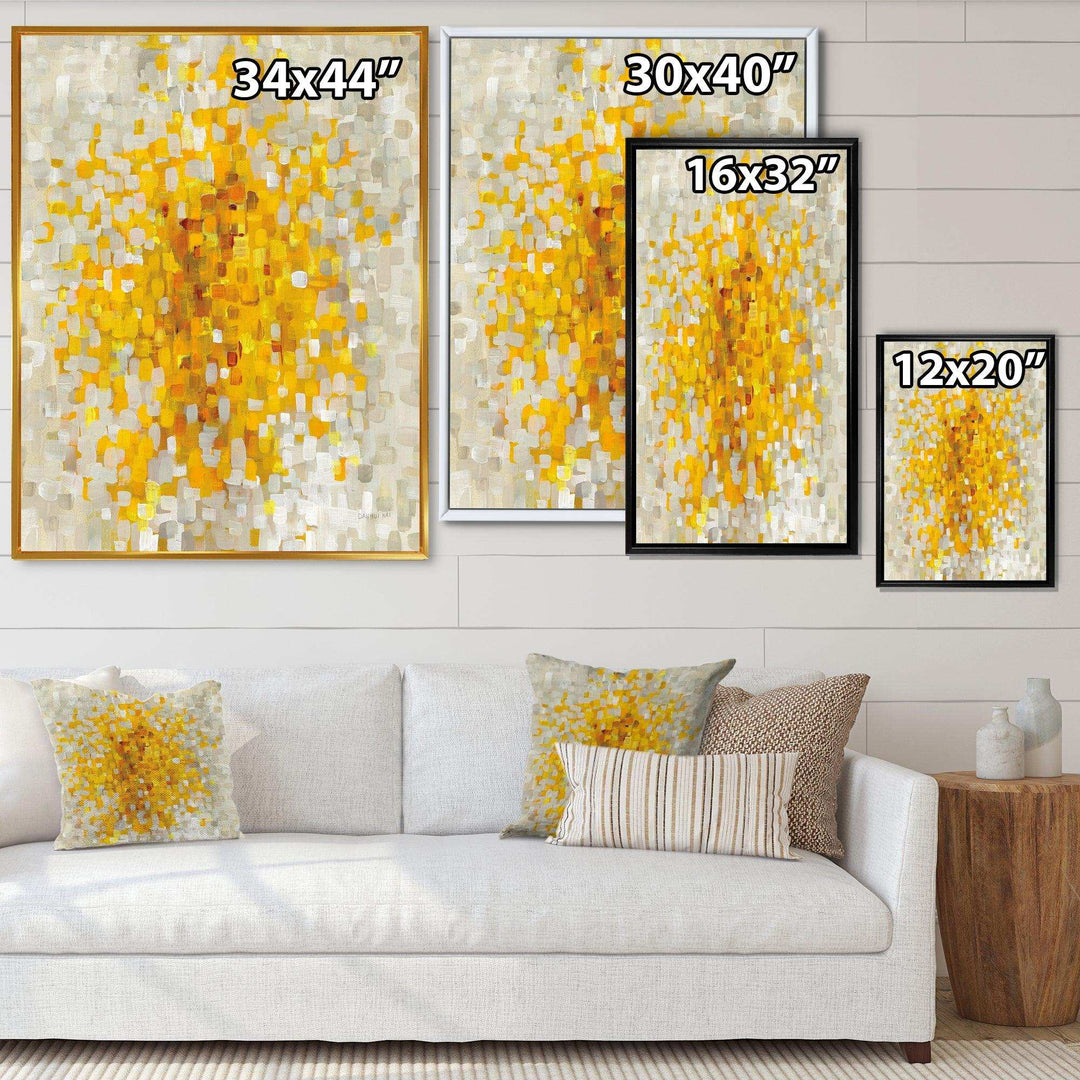 Glam Yellow Explosion Blocks - Modern Living Room Wall Decor