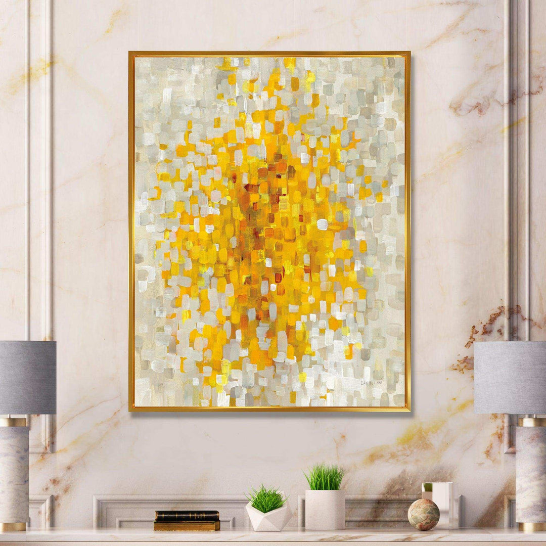 Glam Yellow Explosion Blocks - Modern Living Room Wall Decor
