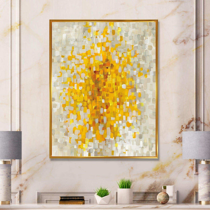 Glam Yellow Explosion Blocks - Modern Living Room Wall Decor