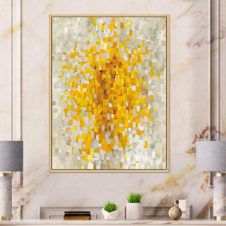 Glam Yellow Explosion Blocks - Modern Living Room Wall Decor