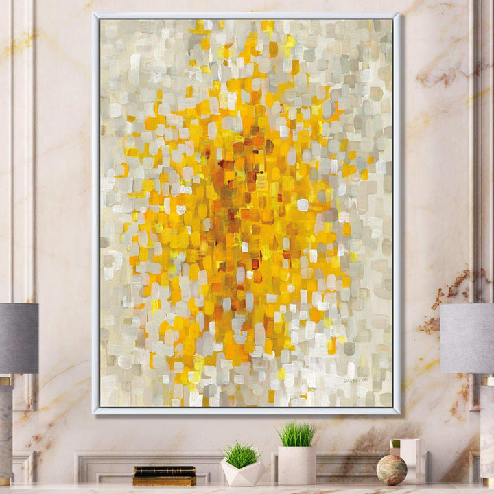 Glam Yellow Explosion Blocks - Modern Living Room Wall Decor