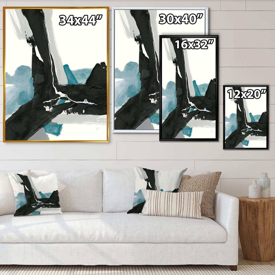 Geometric Black and Teal III - Modern Bedroom Wall Art