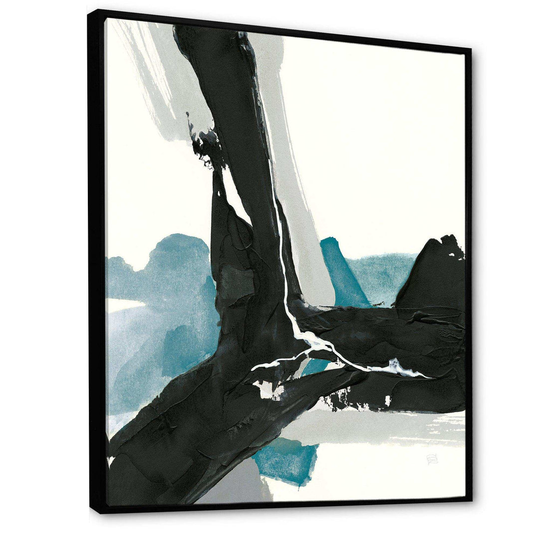 Geometric Black and Teal III - Modern Bedroom Wall Art