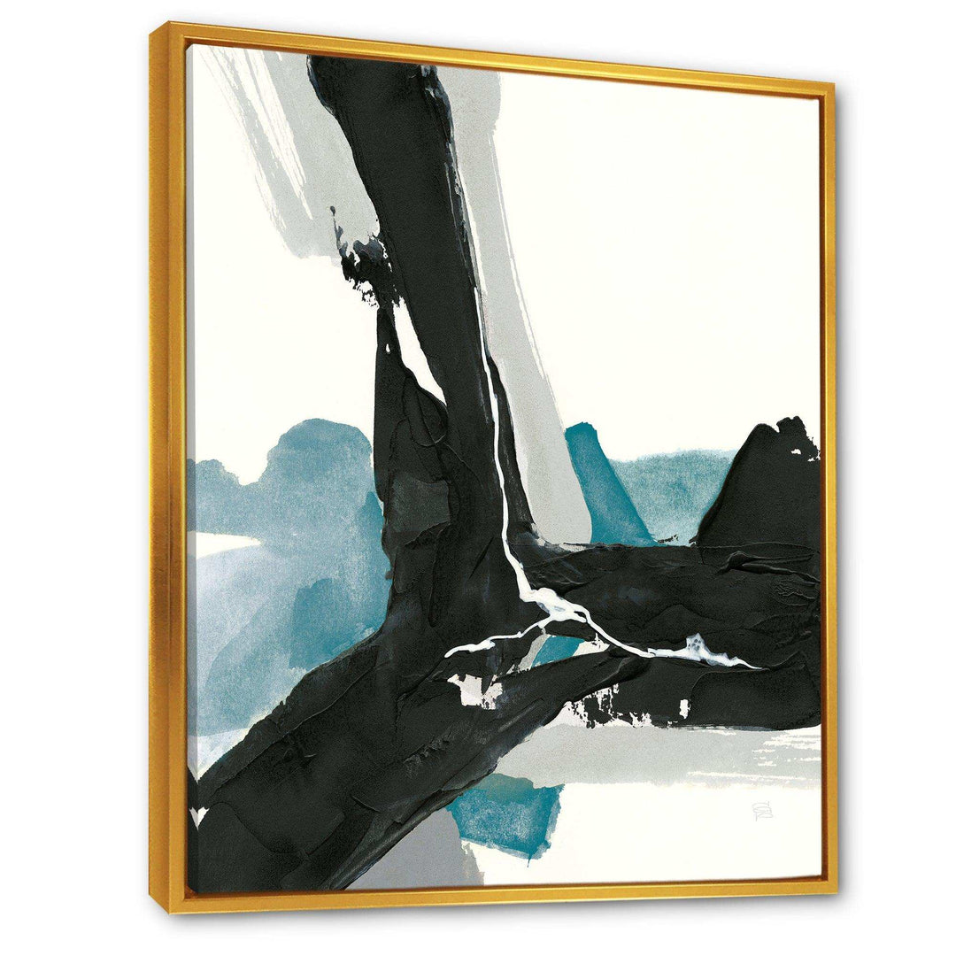 Geometric Black and Teal III - Modern Bedroom Wall Art