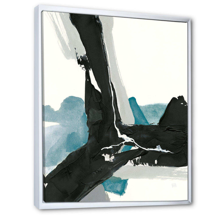 Geometric Black and Teal III - Modern Bedroom Wall Art