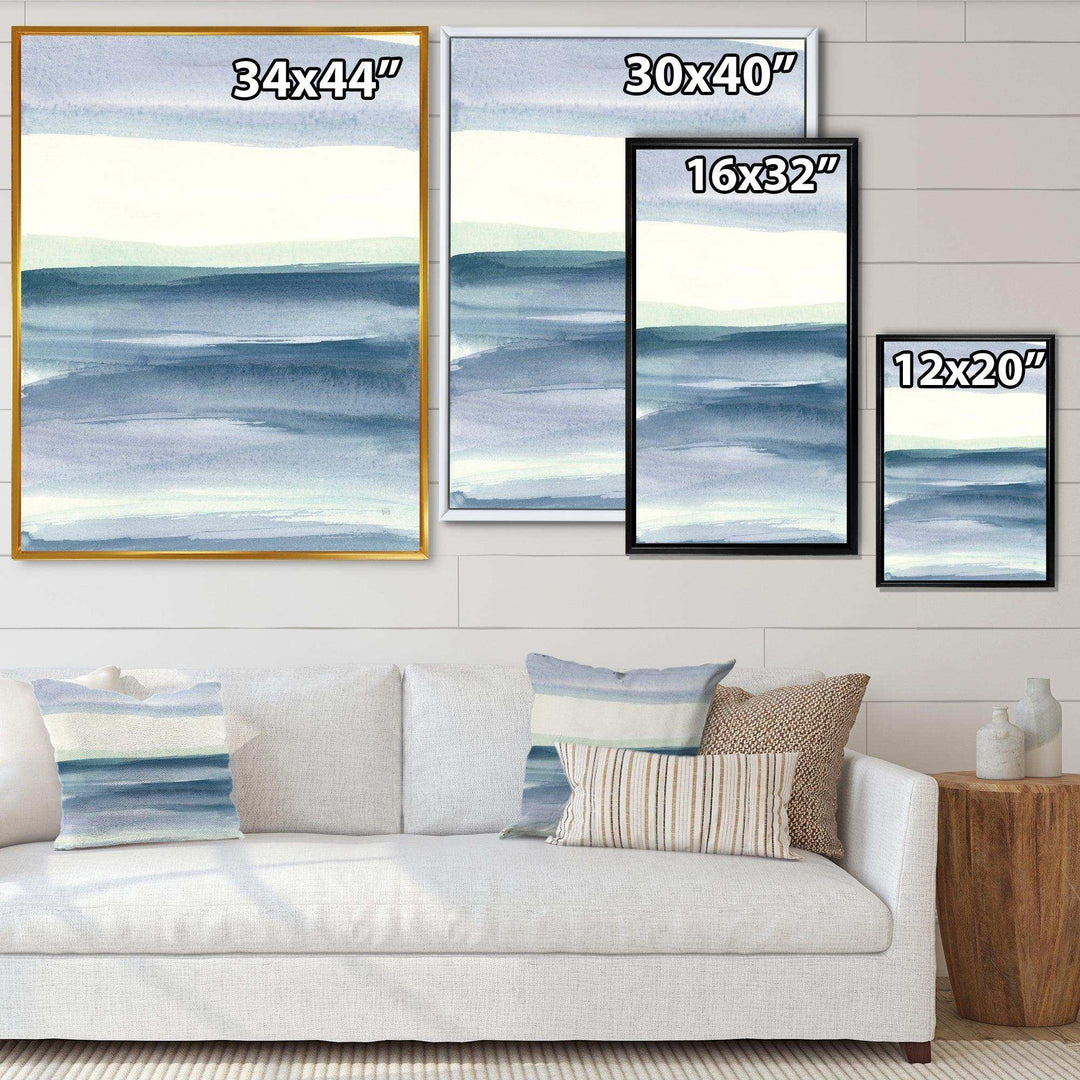 Mint Indigo Dawn I - Farmhouse Living Room Wall Decor