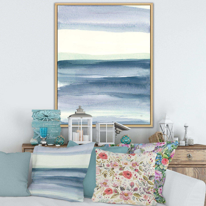 Mint Indigo Dawn I - Farmhouse Living Room Wall Decor