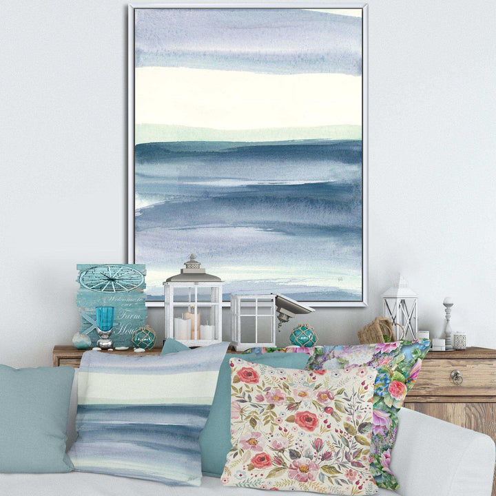 Mint Indigo Dawn I - Farmhouse Living Room Wall Decor