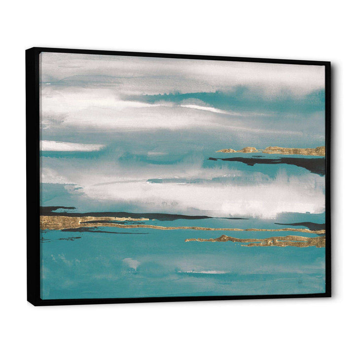 Glam Teal Watercolor II - Modern Canvas Wall Art