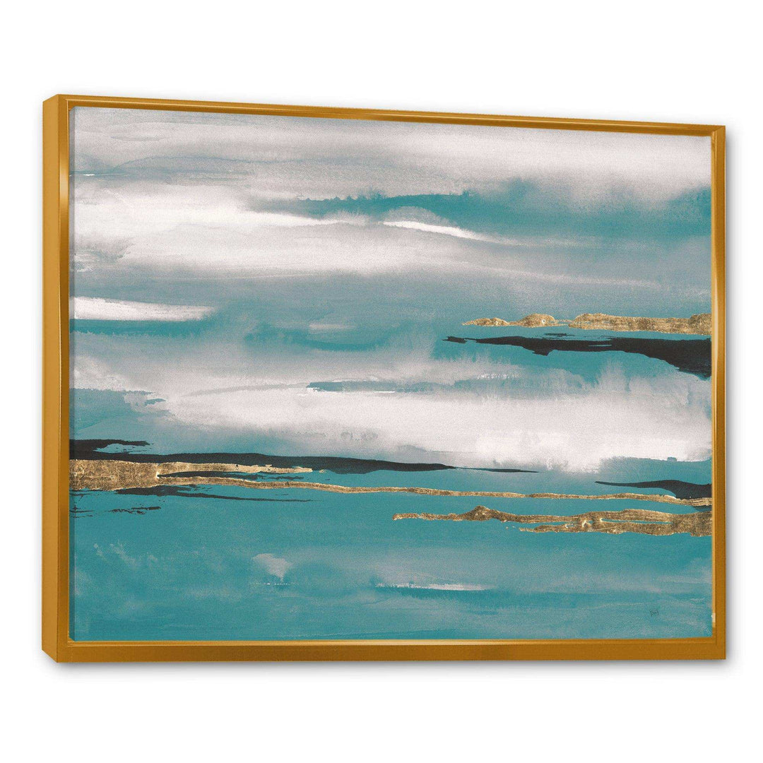 Glam Teal Watercolor II - Modern Canvas Wall Art