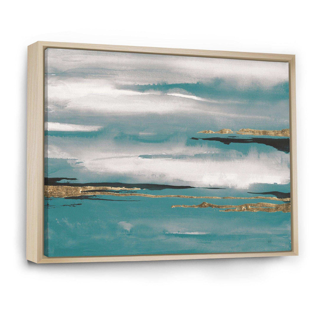 Glam Teal Watercolor II - Modern Canvas Wall Art