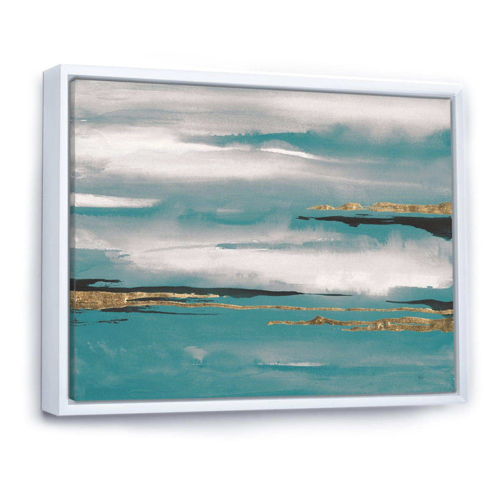 Glam Teal Watercolor II - Modern Canvas Wall Art