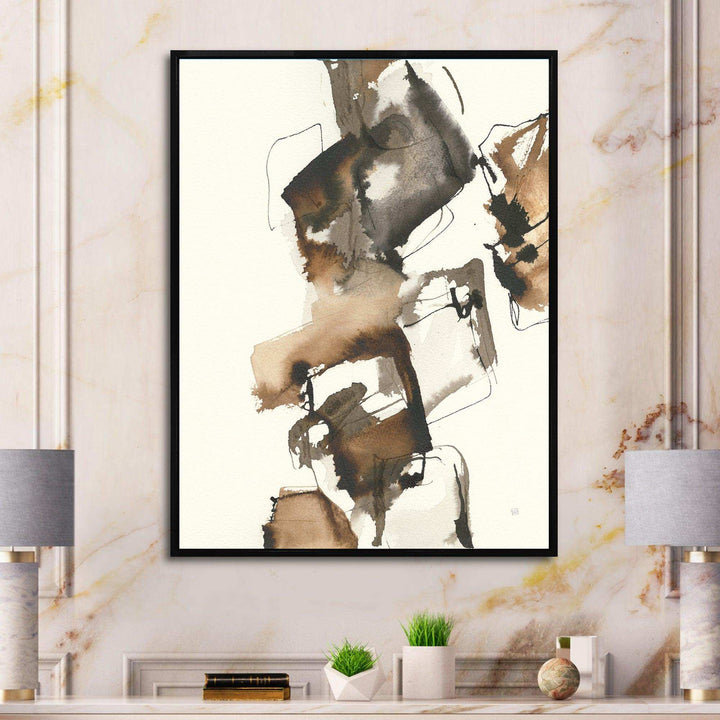 Gold Glam Squares II - Modern Living Room Wall Decor