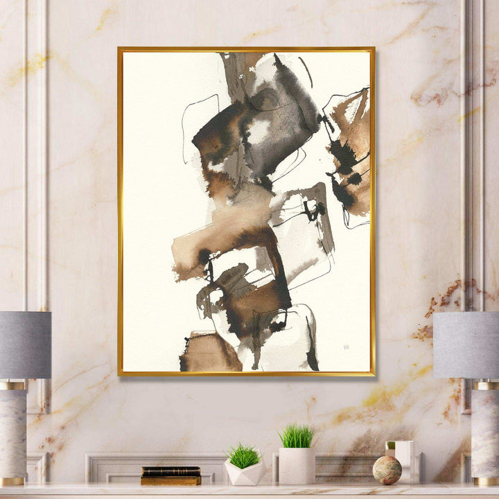 Gold Glam Squares II - Modern Living Room Wall Decor
