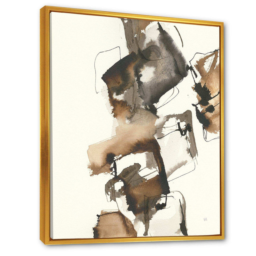 Gold Glam Squares II - Modern Living Room Wall Decor