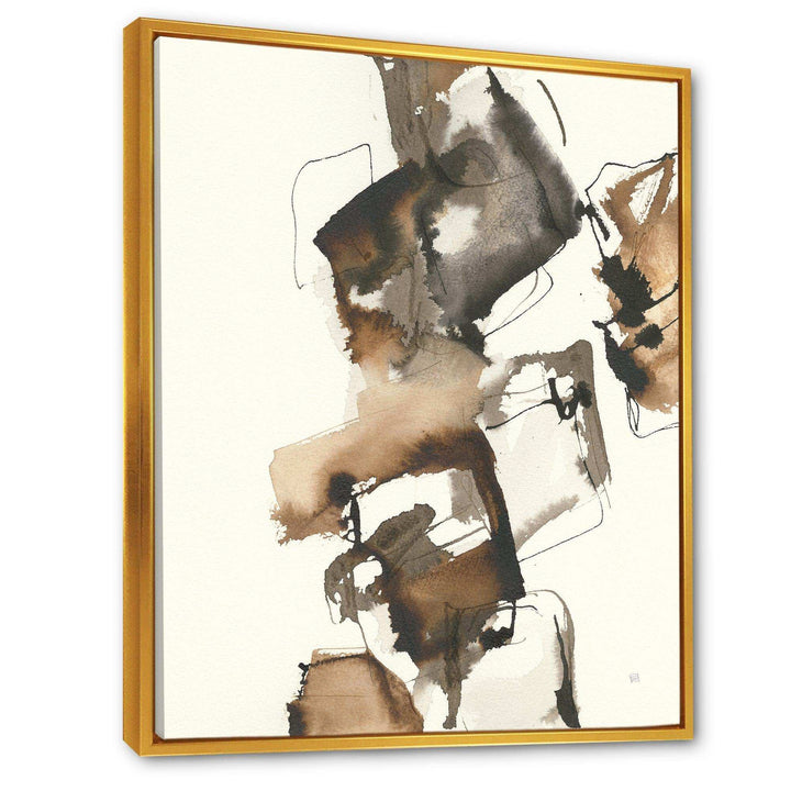 Gold Glam Squares II - Modern Living Room Wall Decor