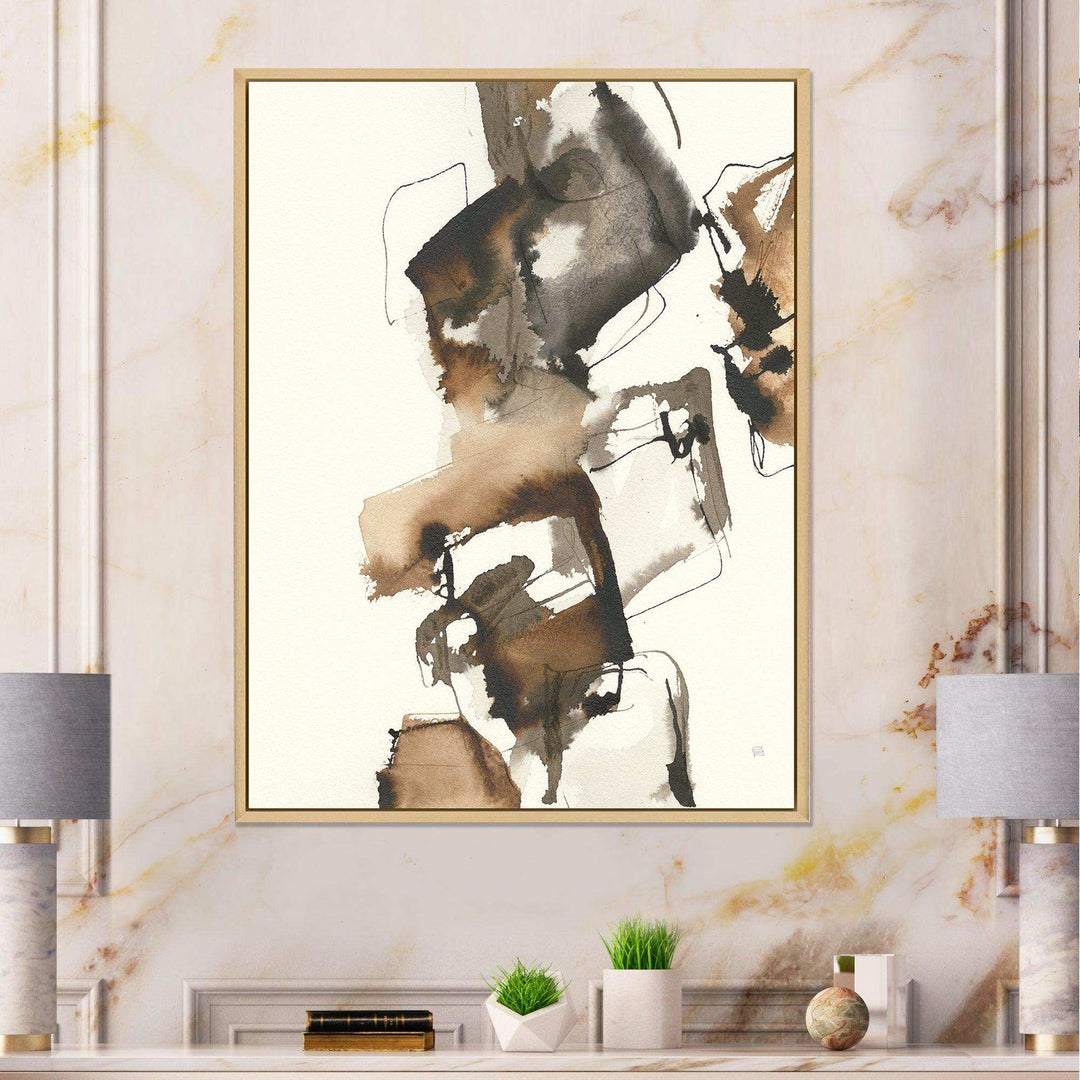 Gold Glam Squares II - Modern Living Room Wall Decor