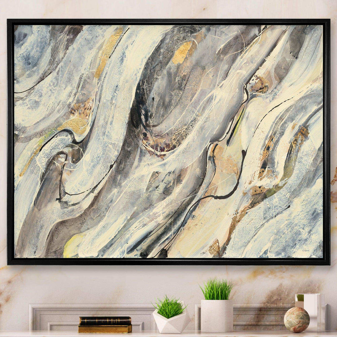 Glam Golden Falls - Modern Bedroom Wall Art