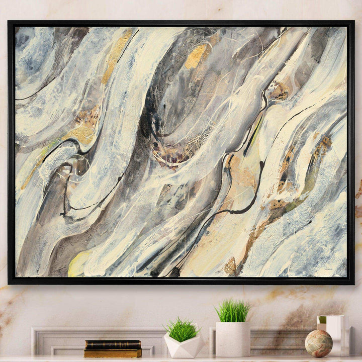Glam Golden Falls - Modern Bedroom Wall Art