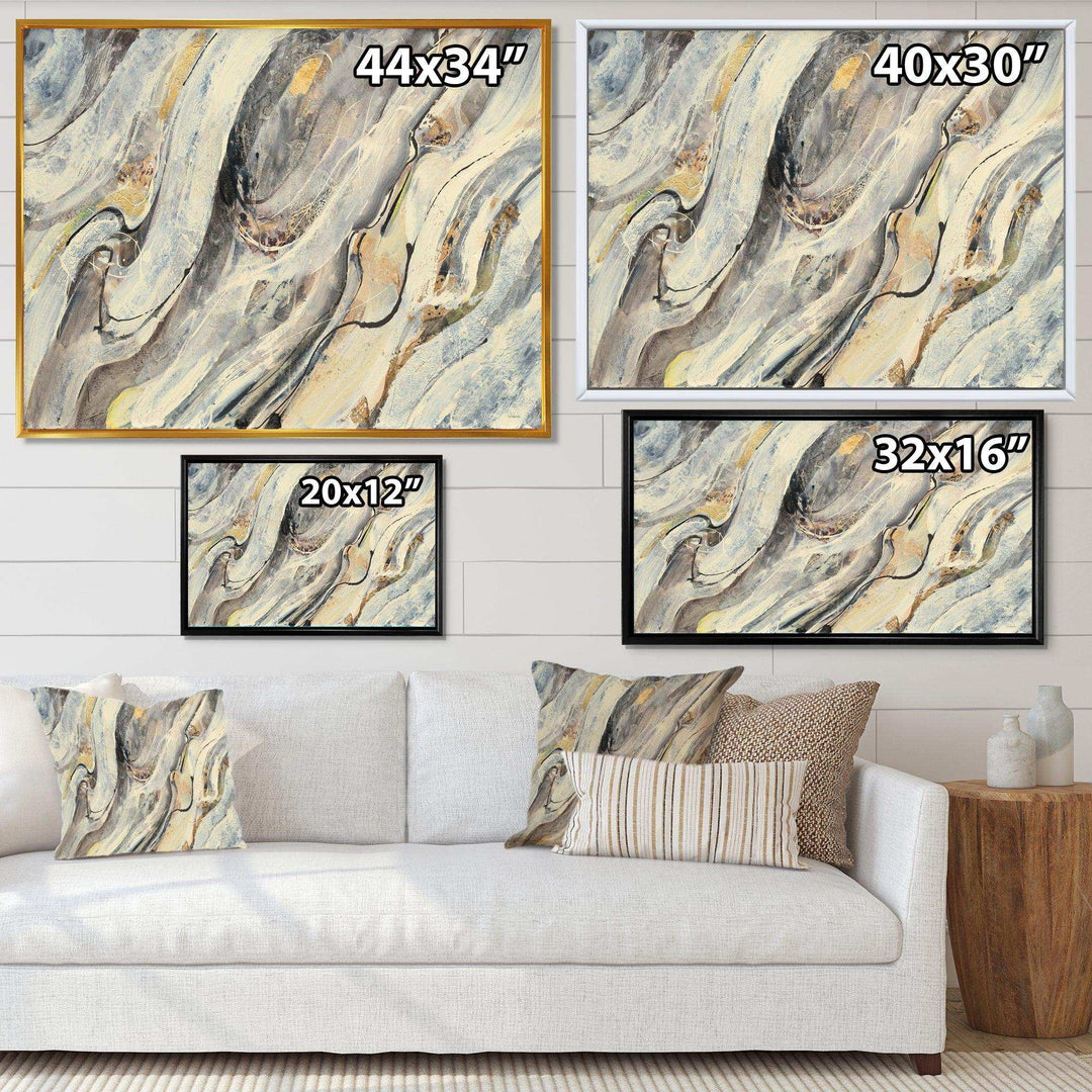 Glam Golden Falls - Modern Bedroom Wall Art