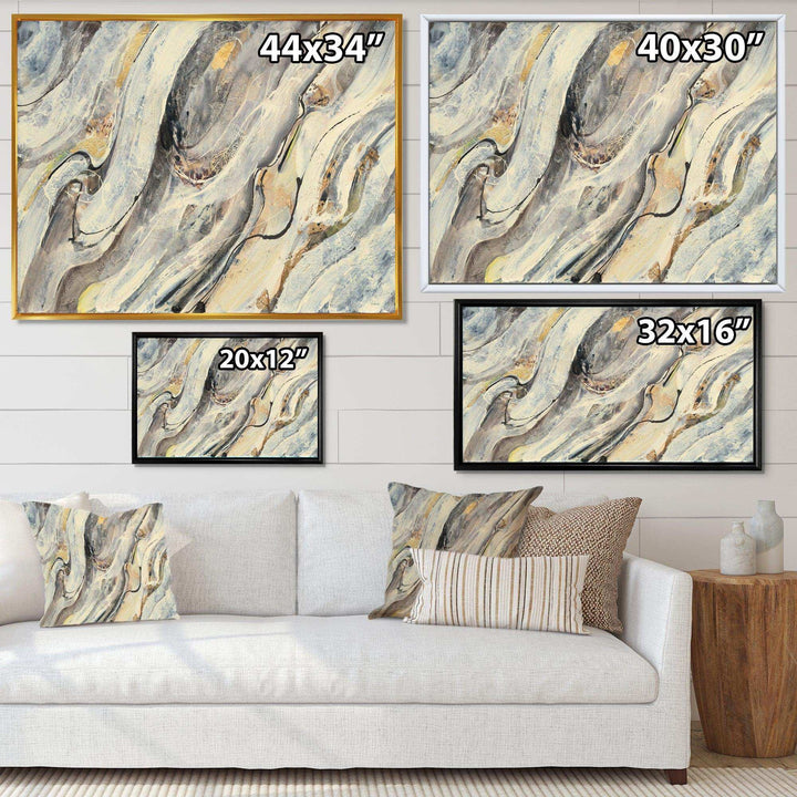 Glam Golden Falls - Modern Bedroom Wall Art