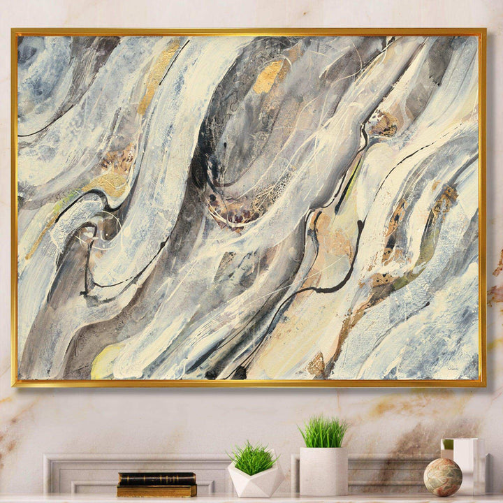 Glam Golden Falls - Modern Bedroom Wall Art