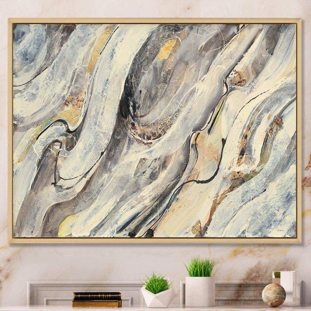 Glam Golden Falls - Modern Bedroom Wall Art